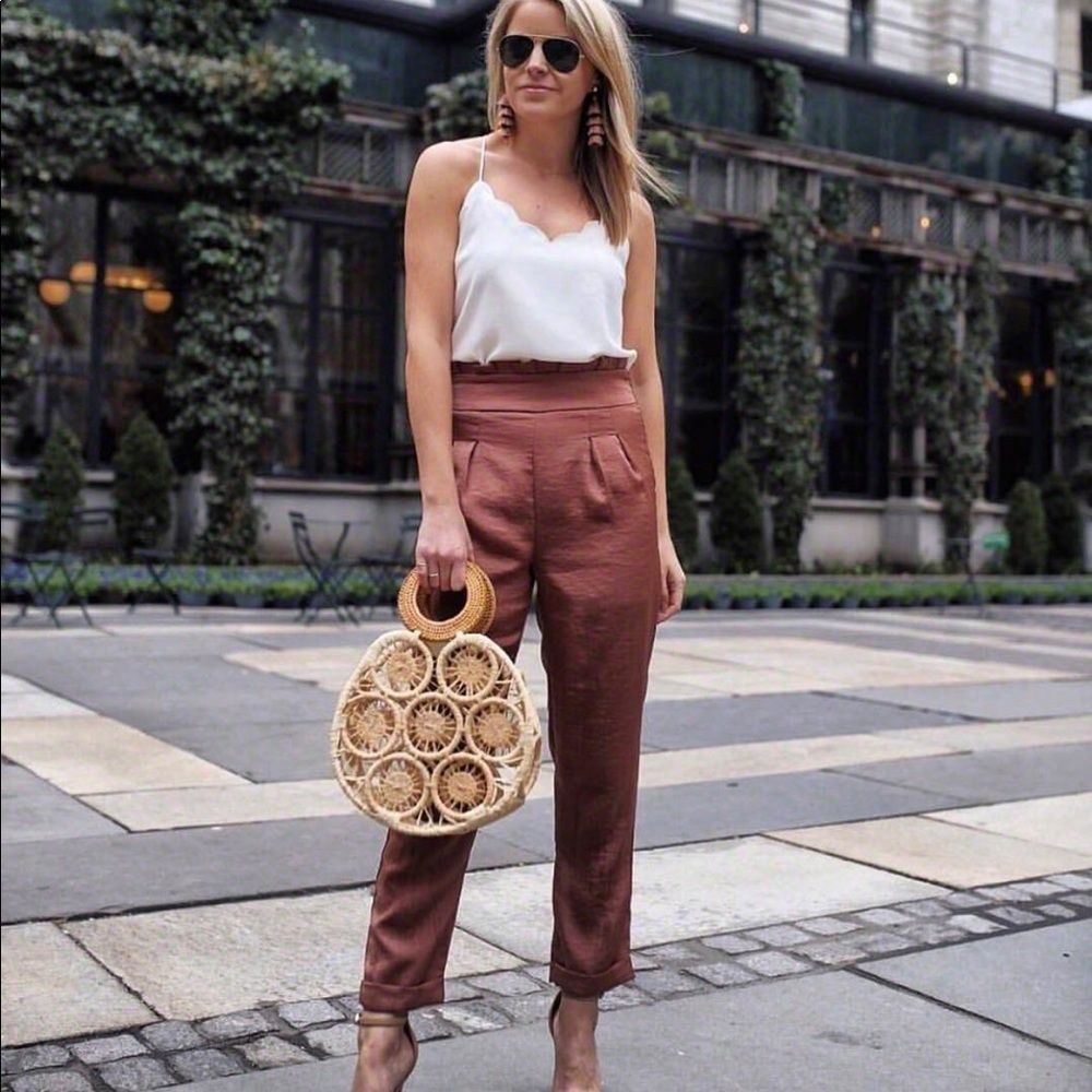 🌸3/$30🌸 LINE & DOT Ali Paperbag Brown High Waist Pants